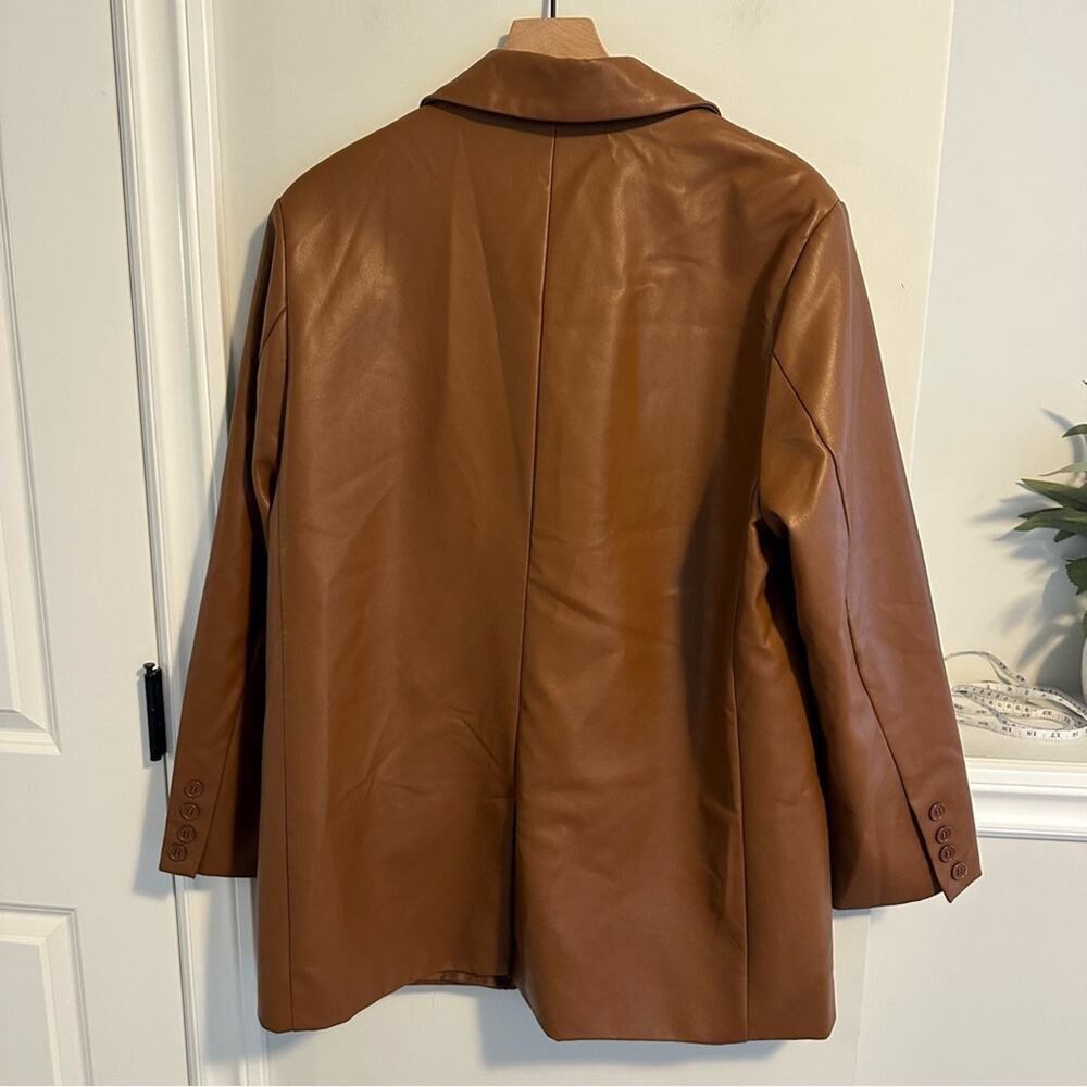 Rebecca Minkoff Brown Faux Leather Jacket XL - Picture 10 of 16